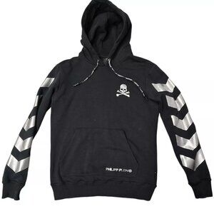 Philipp Plein Hoodie Sweat Jacket Warning Men's L Reflective Logos Rare
